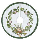 Bird Christmas Brushed Polyester Tree Skirt Polyester Weihnachtsbaumdecke (Vorderseite)