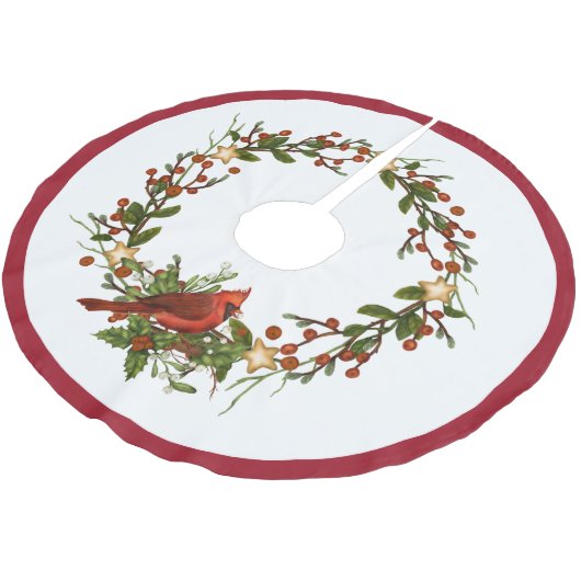 Bird Christmas Polyester Weihnachtsbaumdecke (Schrägansicht)