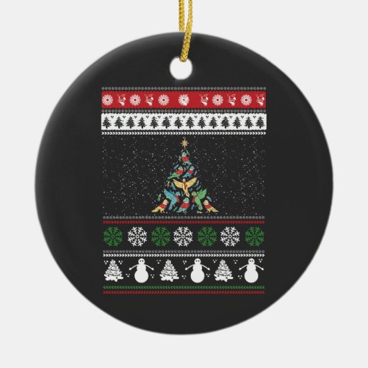 Bird Christmas Tree Bird Lover Keramik Ornament (Vorne)