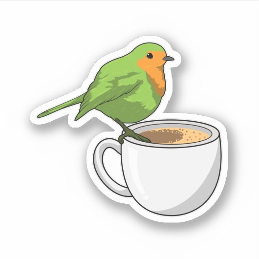 Bird Coffee Cup Aufkleber (Vorderseite)