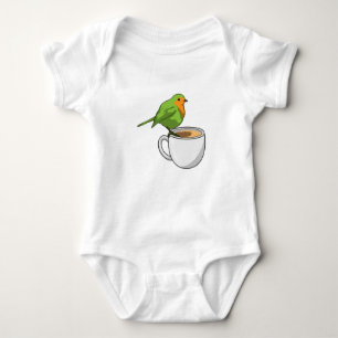 Bird Coffee Cup Baby Strampler