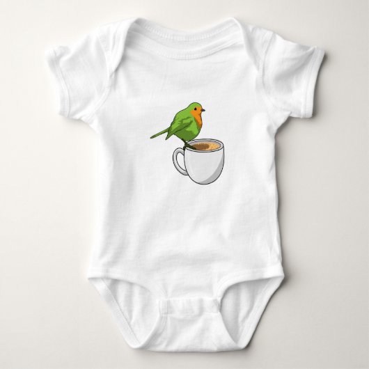 Bird Coffee Cup Baby Strampler (Vorderseite)