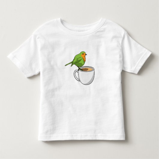 Bird Coffee Cup Kleinkind T-shirt (Vorderseite)