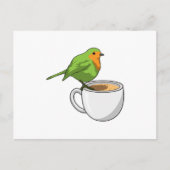 Bird Coffee Cup Postkarte (Vorderseite)
