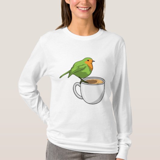 Bird Coffee Cup T-Shirt (Vorderseite)