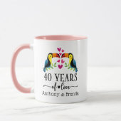 Bird Couple Matching Tasse zum 40. Jahrestag (Links)