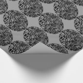 "Bird Creature" B&W Abstrakt Geschenkpapier (Ecke)