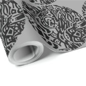 "Bird Creature" B&W Abstrakt Geschenkpapier (Rolleneckpunkt)