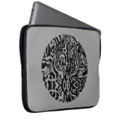 "Bird Creature" B&W Abstrakt Laptopschutzhülle (Vorne Rechts)