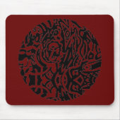 "Bird Creature" B&W Abstrakt Mousepad (Vorne)