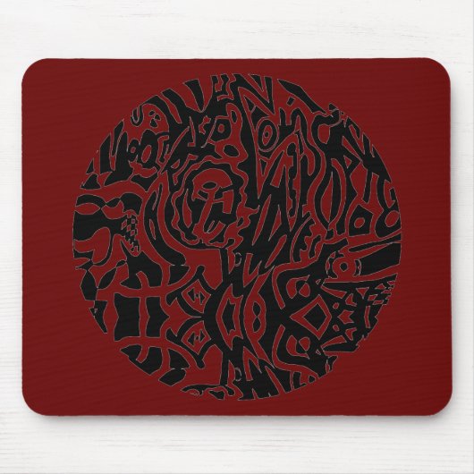 "Bird Creature" B&W Abstrakt Mousepad (Vorne)