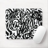 "Bird Creature" B&W Abstrakt Mousepad (Mit Mouse)