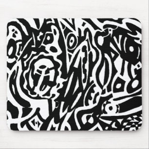 "Bird Creature" B&W Abstrakt Mousepad