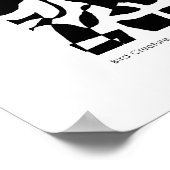 "Bird Creature" B&W Abstrakt Poster (Ecke)