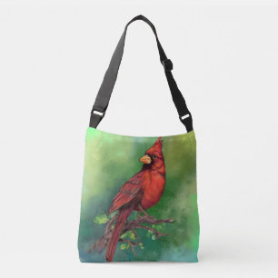 Bird Crossbody Bag Painting von Northern Red Kardi Tragetaschen Mit Langen Trägern