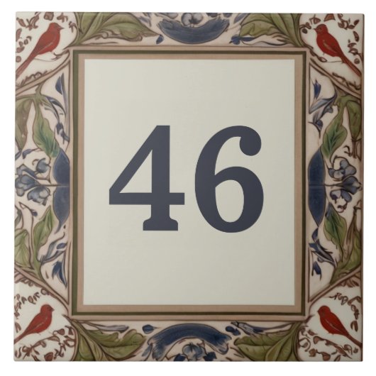 Bird Custom House Number Sign Plaque Plakat Fliese (Vorderseite)