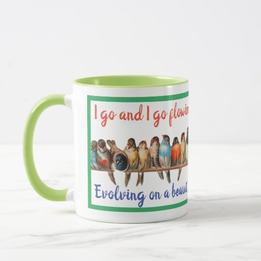 Bird designer with inspiration phrase tasse (Links)