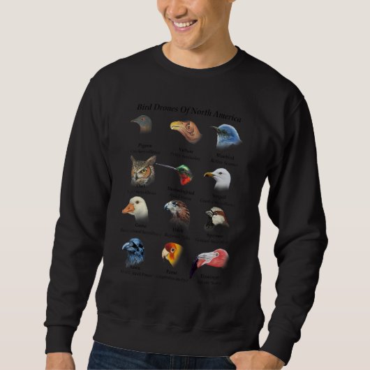 Bird Drones Of North America Cute Field Guide Bird Sweatshirt (Vorderseite)