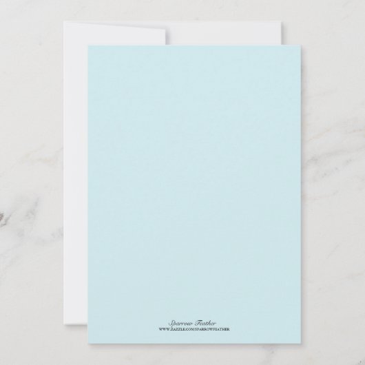 Bird Family Blue Baby Dusche Einladung (Rückseite)