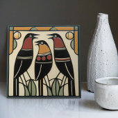 Bird Family Mackintosh Art Deco Jugendstil-Deco Fliese