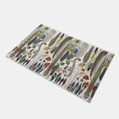 Bird Feather Wildlife Antique Feathers Art Nouveau Fußmatte (Schrägansicht)