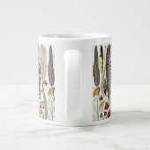 Bird Feather Wildlife Antique Feathers Art Nouveau Jumbo-Tasse (Rückseite)