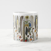 Bird Feather Wildlife Antique Feathers Art Nouveau Jumbo-Tasse (Vorderseite)