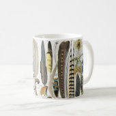 Bird Feather Wildlife Antique Feathers Art Nouveau Kaffeetasse (VorderseiteRechts)