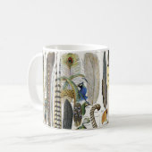 Bird Feather Wildlife Antique Feathers Art Nouveau Kaffeetasse (Vorderseite Links)