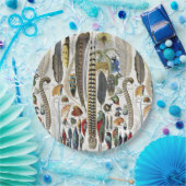 Bird Feather Wildlife Antique Feathers Art Nouveau Pappteller (Party)