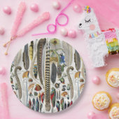 Bird Feather Wildlife Antique Feathers Art Nouveau Pappteller (Party)