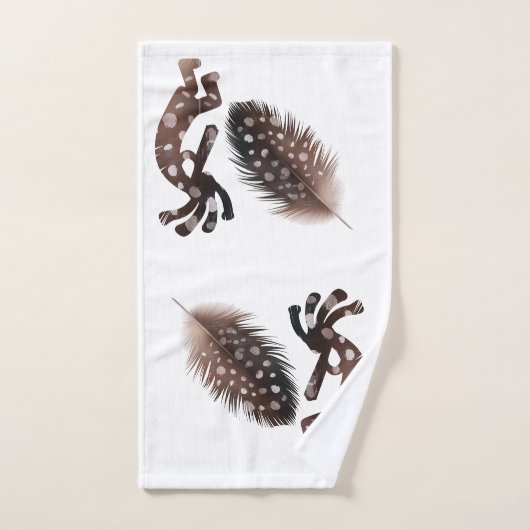 Bird Feathered Kokopelli Badetuch Set (Handtuch)