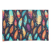Bird Feathers farbenfrohe weibliche Muster Kissenbezug (Vorderseite-Rechts)