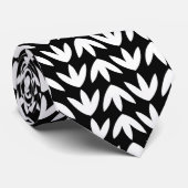 Bird Feet Muster weiß auf schwarz Krawatte (Gerollt)