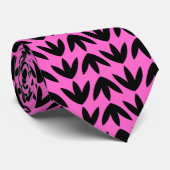 Bird Feet Pattern Schwarz auf Rosa Krawatte (Gerollt)