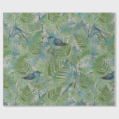 Bird Ferns Dragonflies Natur Inspiriert Geschenkpapier (Flach)