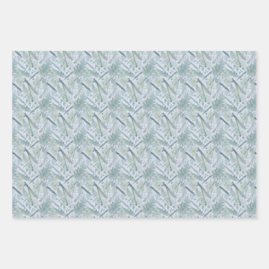 Bird Ferns Dragonflies Nature Inspiriert Decoupage Geschenkpapier Set (Vorderseite 2)