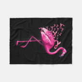 Bird Flamingo Breast Cancer Awareness Fleecedecke (Vorderseite (Horizontal))