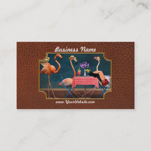 Bird - Flamingo - Wading tables Visitenkarte (Vorderseite)