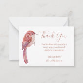 Bird Floral Beileid Danke Karte (Vorderseite)