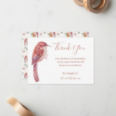 Bird Floral Beileid Danke Karte (Vorderseite/Rückseite Beispiel)