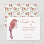 Bird Floral Beileid Danke Karte (Vorne/Hinten)