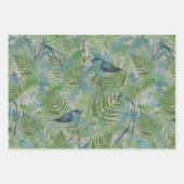 Bird Floral Blue Trio Decoupage Geschenkpapier Set (Vorderseite)