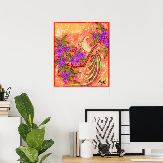 Bird Floral Poster (Heimbüro)