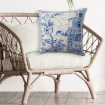 Bird Floral Vintag Blue und White Chinoiserie