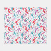 Bird Floral Water Fleecedecke (Vorderseite (Horizontal))