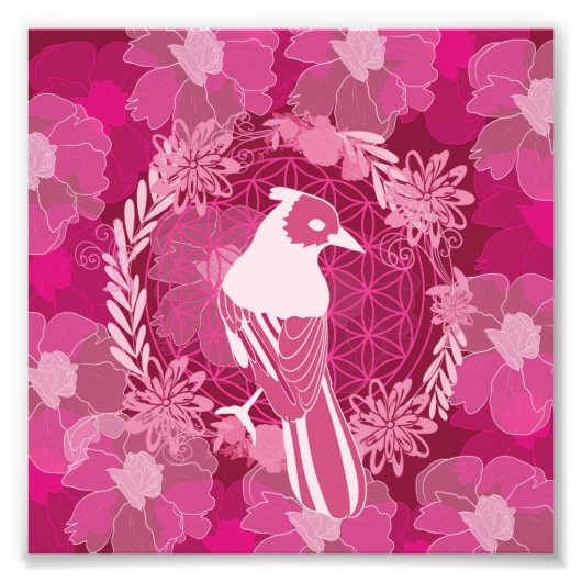 Bird flower of life fotodruck (Vorne)