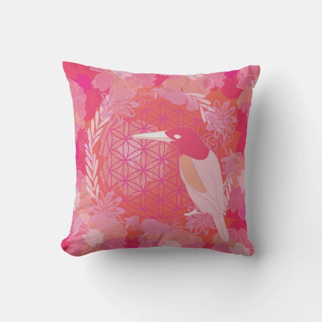 Bird flower of life kissen (Vorderseite)