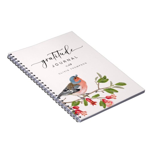 Bird Foliage Gratitude Journal Personalisiert Pink Notizblock (Rechte Seite)