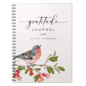 Bird Foliage Gratitude Journal Personalisiert Pink Notizblock (Vorderseite)